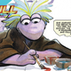 Mokey the Fraggle enjoying some time with her paints.
